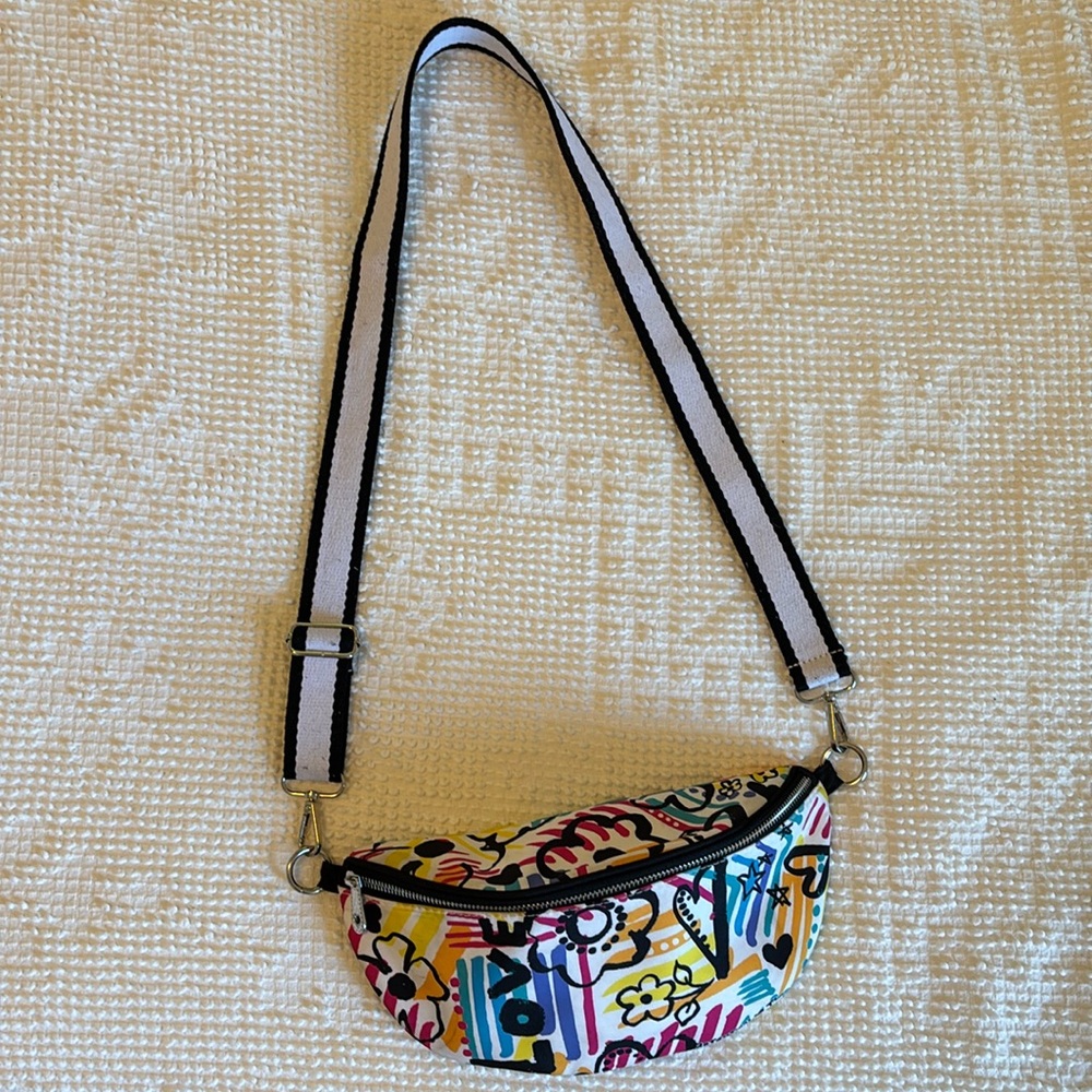 Brighton cross body/fanny graffiti print bag